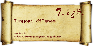Tunyogi Ágnes névjegykártya